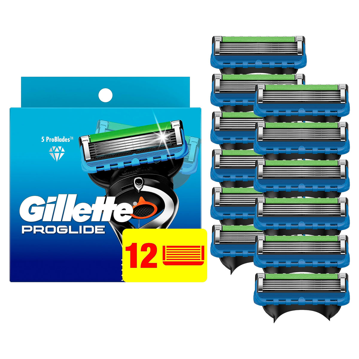 Gillette ProGlide Razor Refills 12 pack front view