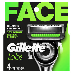 Gillette Razor Blade Shaving Refills 4 count packaging front view