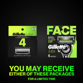 Gillette Razor Blade Shaving Refills 4 count side view showing blades