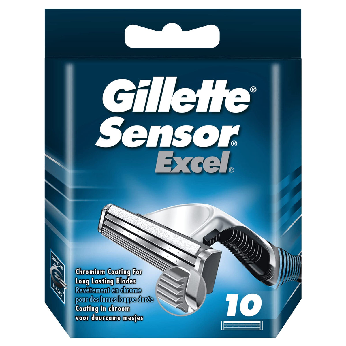 Gillette Sensor Excel Razor Blades pack of 10 front view