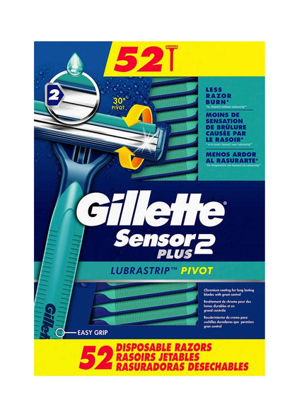 Gillette Sensor2 Plus Disposable Razor box containing 52 razors
