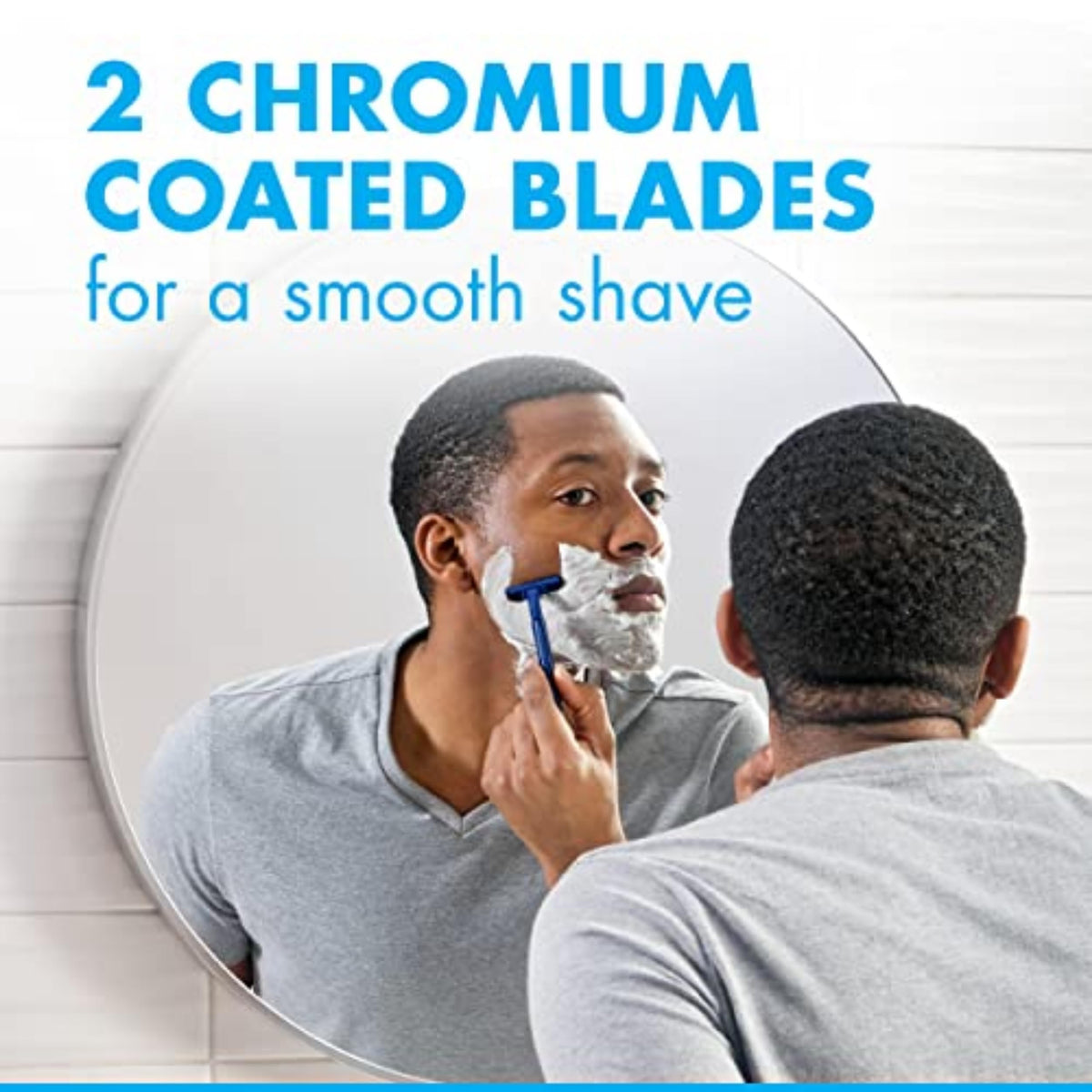 Gillette Sensor2 razor showing chromium-coated blades