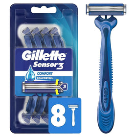 Gillette Sensor3 Comfort Disposable Razors 8 Count front view