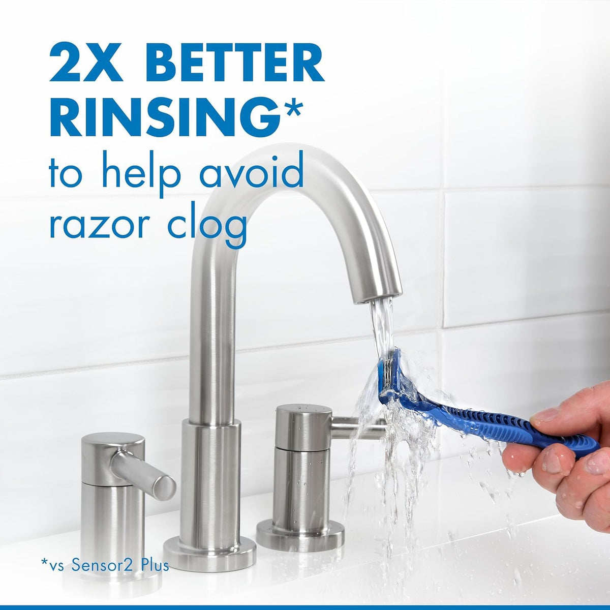 Gillette Sensor3 razor in action on skin
