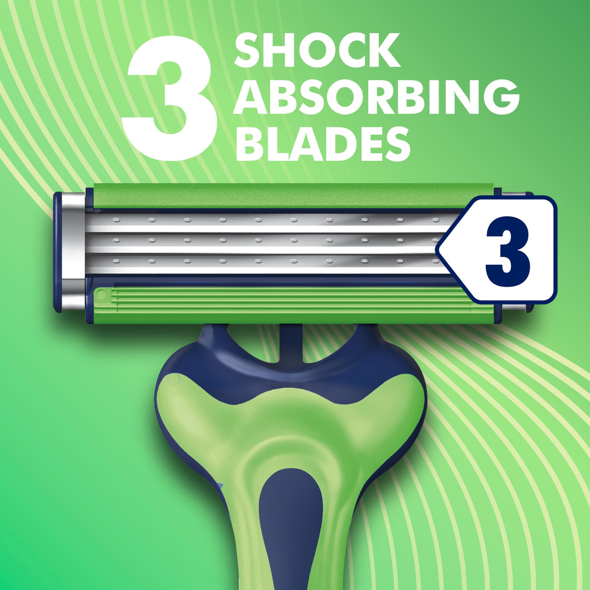 Gillette Sensor3 Sensitive Disposable Razor demonstrating soft protective microfins