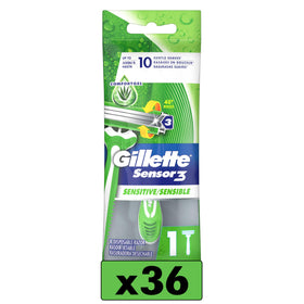 Gillette Sensor3 Sensitive Disposable Razor front view