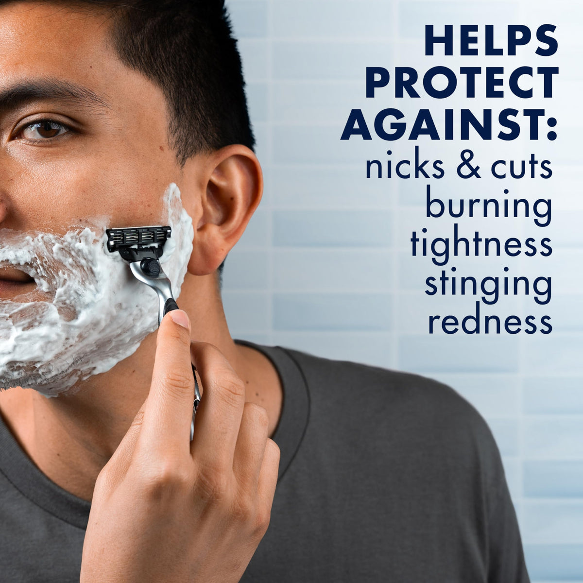 Gillette Series 3X Moisturizing Shave Gel can, close-up
