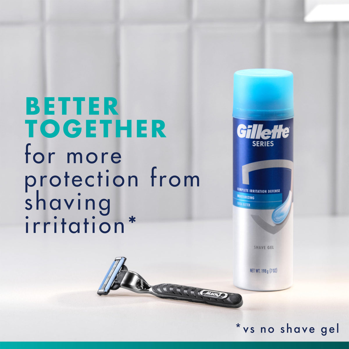 Gillette shaving gel paired with Mach3 razor