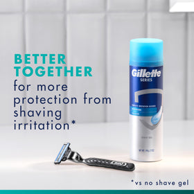 Gillette shaving gel paired with Mach3 razor