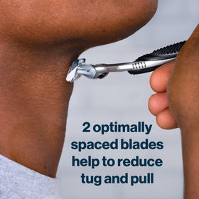 Gillette SkinGuard Razor Blade Refills with a razor handle for context