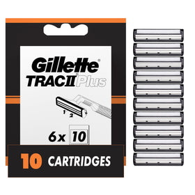Gillette TRAC II Plus Razor Blade Refills front view with packaging