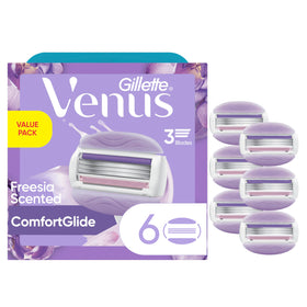 Gillette Venus ComfortGlide Freesia Razor Refills pack front view