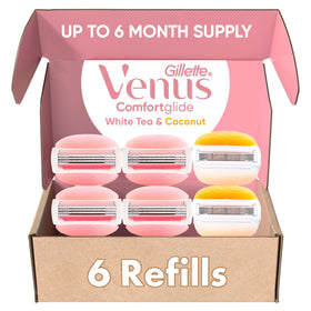 Gillette Venus ComfortGlide White Tea razor blade refills pack front view