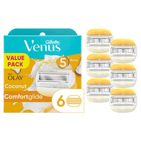 Gillette Venus ComfortGlide women's razor blade refills package front view