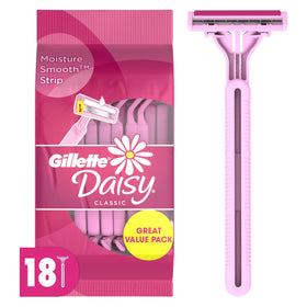 Gillette Venus Daisy Classic Disposable Razors front view in pink
