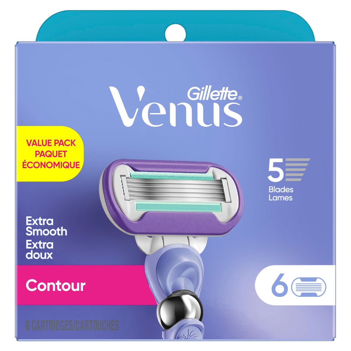 Gillette Venus Deluxe Razor Blade Refills with a Venus handle