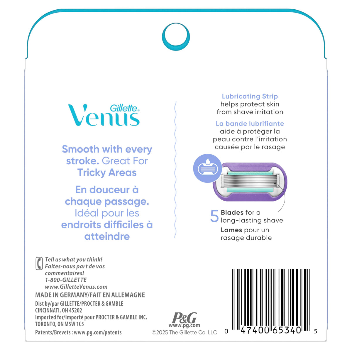 Gillette Venus Deluxe Smooth Swirl Razor Blade Refills displayed on a shelf