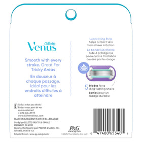 Gillette Venus Deluxe Smooth Swirl Razor Blade Refills displayed on a shelf