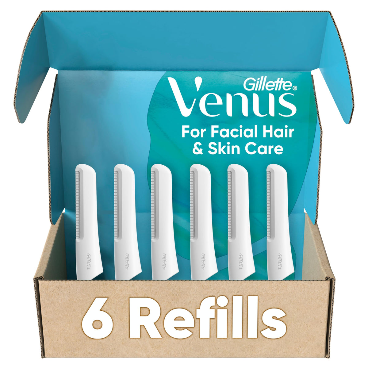 Gillette Venus Dermaplaning Face Razor Kit with handle and blades