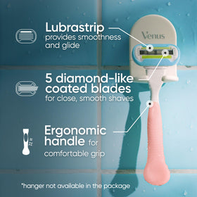 Gillette Venus Extra Smooth pink handle with soft-grip gel