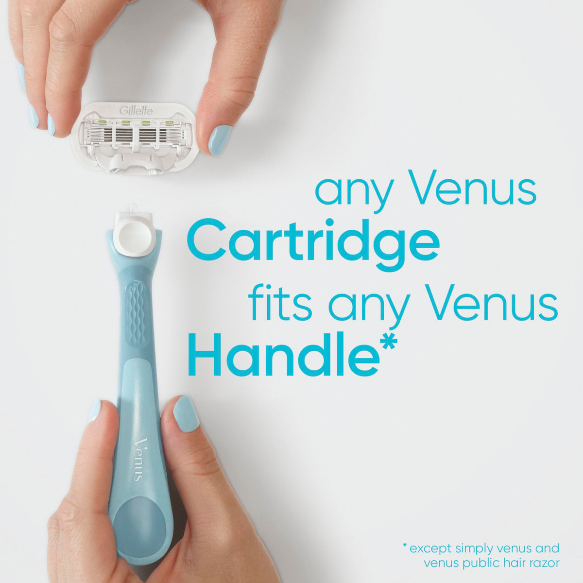 Gillette Venus Extra Smooth razor blades on a white background