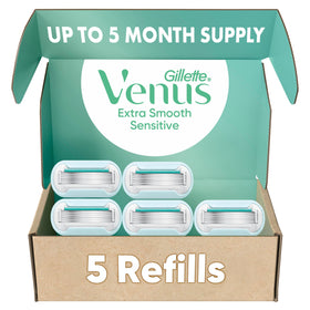 Gillette Venus Extra Smooth Razor Refills 5 Count packaging front view