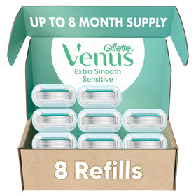 Gillette Venus Extra Smooth Razor Refills 8 Count packaging front view