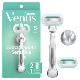 Gillette Venus Extra Smooth Sensitive Razor front view with metal handle