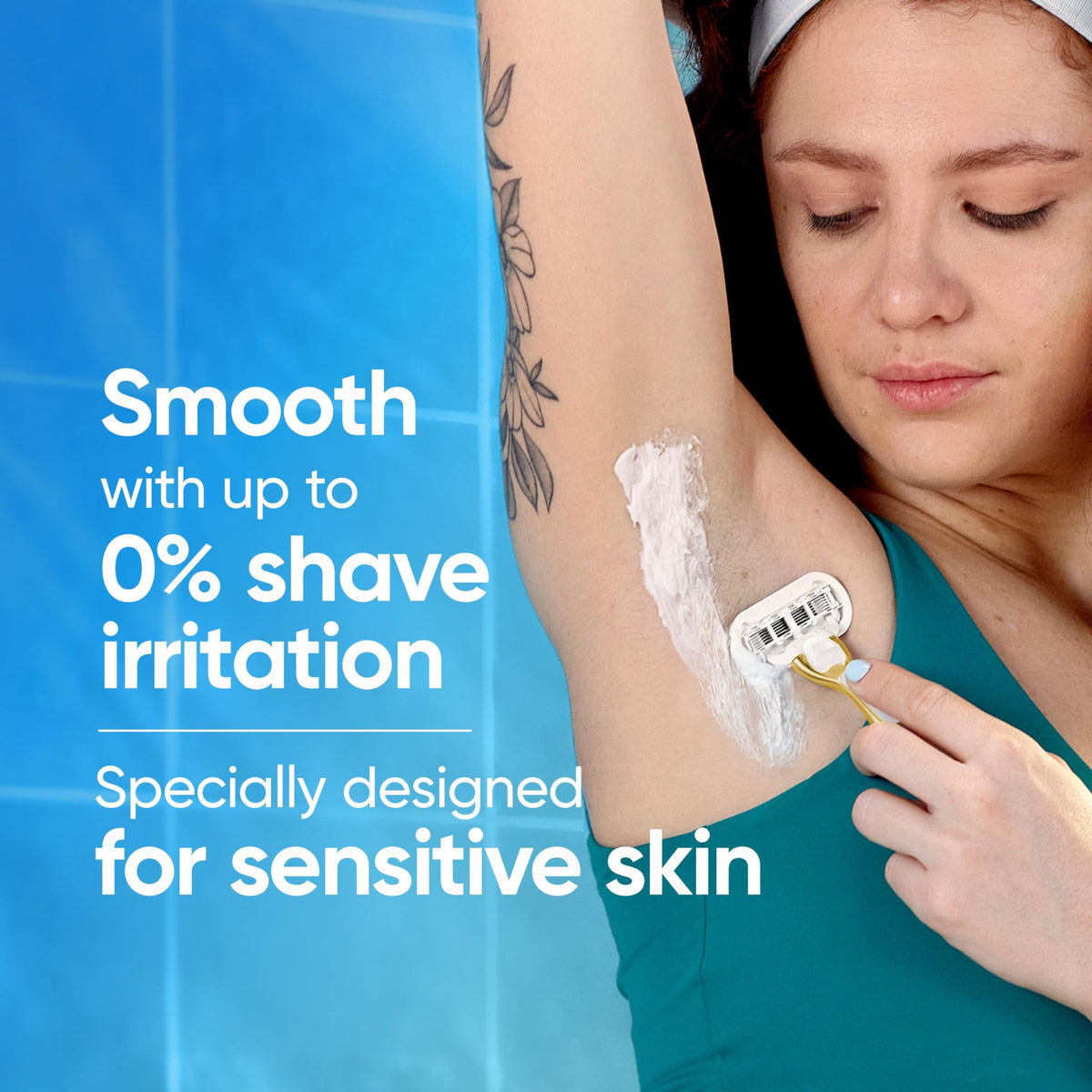 Gillette Venus Extra Smooth Sensitive Razor metal handle side view
