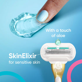Gillette Venus Extra Smooth Sensitive Razor packaging with aloe detail