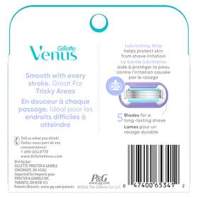 Gillette Venus Extra Smooth Swirl Razor Blades on a bathroom counter