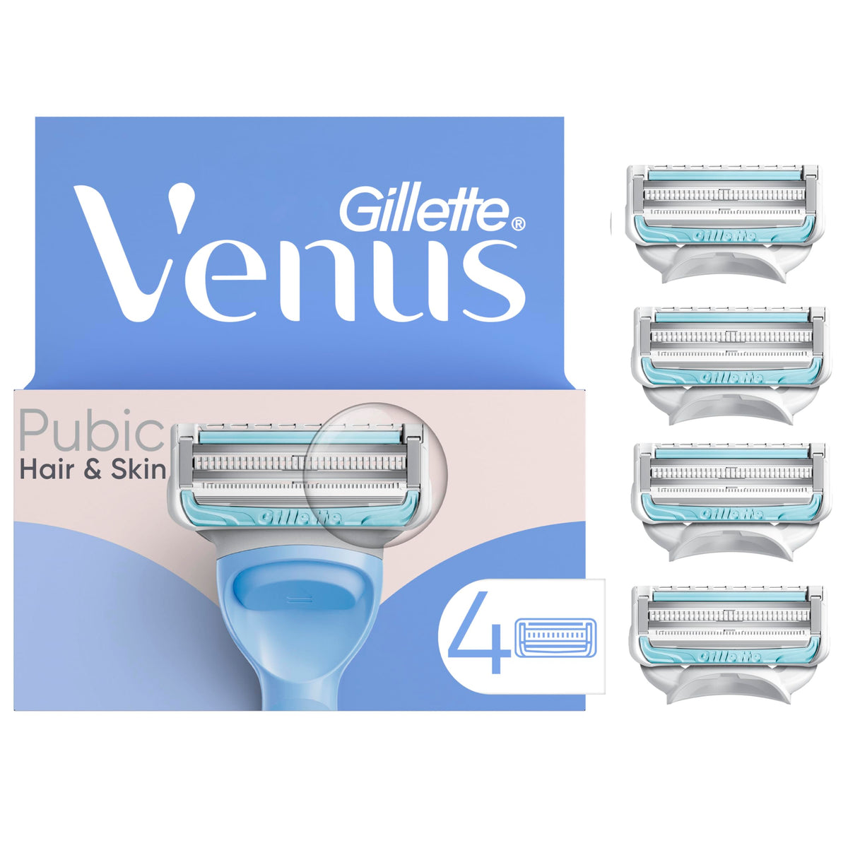 Gillette Venus Intimate Grooming Razor Blade Refills front view