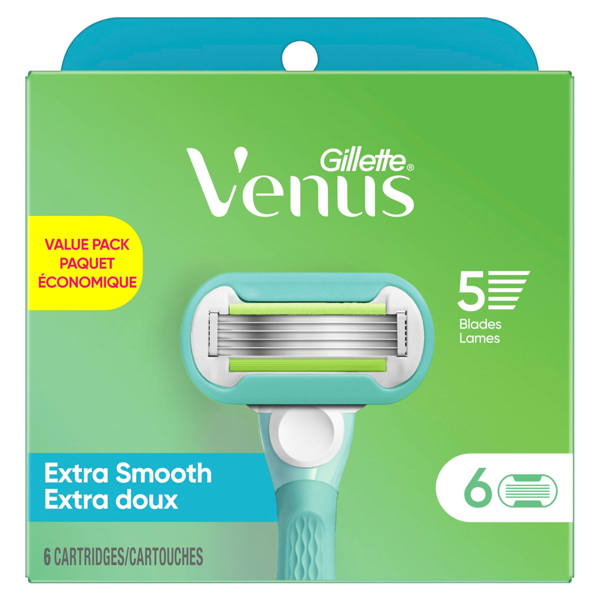Gillette Venus razor blade refill with smooth shaving results