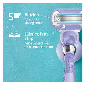 Gillette Venus razor blades with moisture glide serum close-up