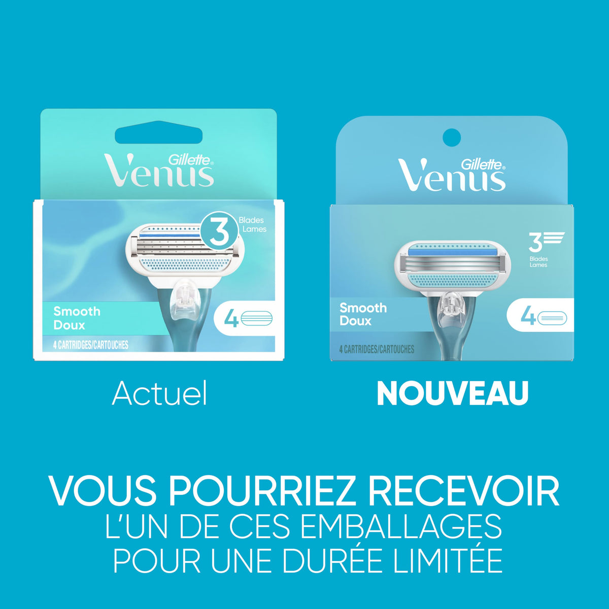 Gillette Venus Razor blades with protective elastomer cushions