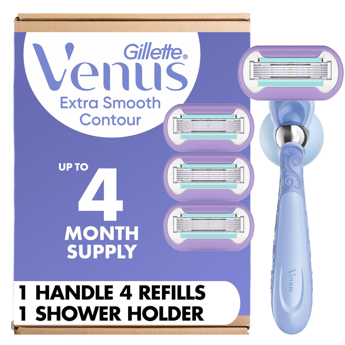 Gillette Venus Razor for Women with Flexiball handle and 5-blade refills