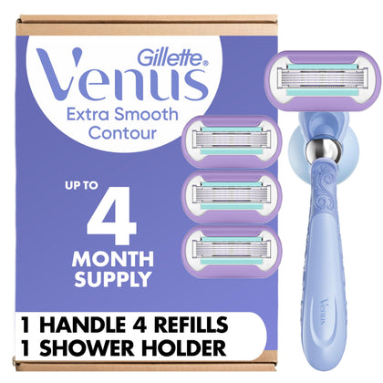 Gillette Venus Razor for Women with Flexiball handle and 5-blade refills