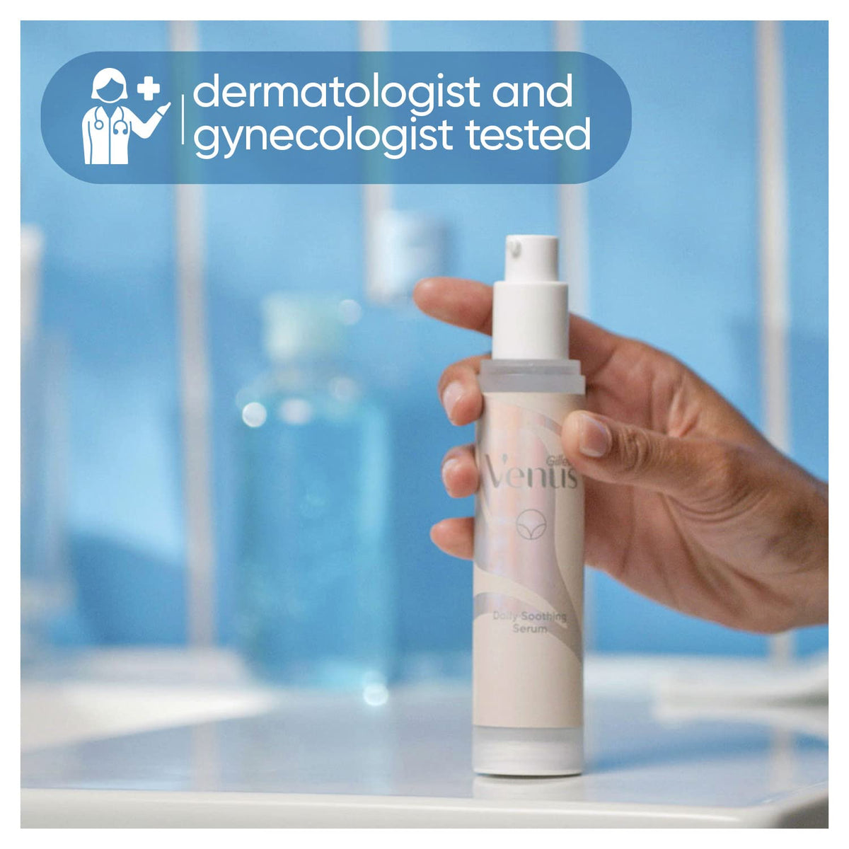Gillette Venus serum close-up showing label details
