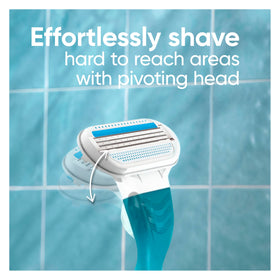 Gillette Venus Smooth razor blade refills displayed on a bathroom counter