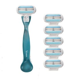 Gillette Venus Smooth razor with 6 blade refills packaging