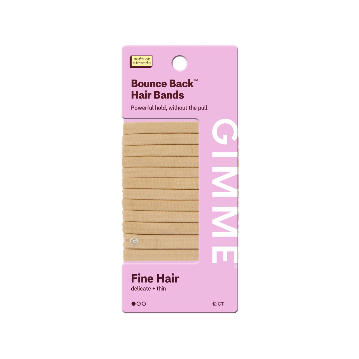 GIMME Fine Hair Elastic Bands blonde colour front view