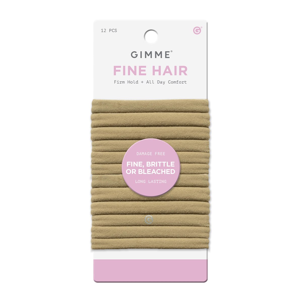 GIMME Fine Hair Elastic Bands dark blonde pack front view