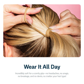 GIMME Fine Hair Elastic Bands demonstrating gentle hold