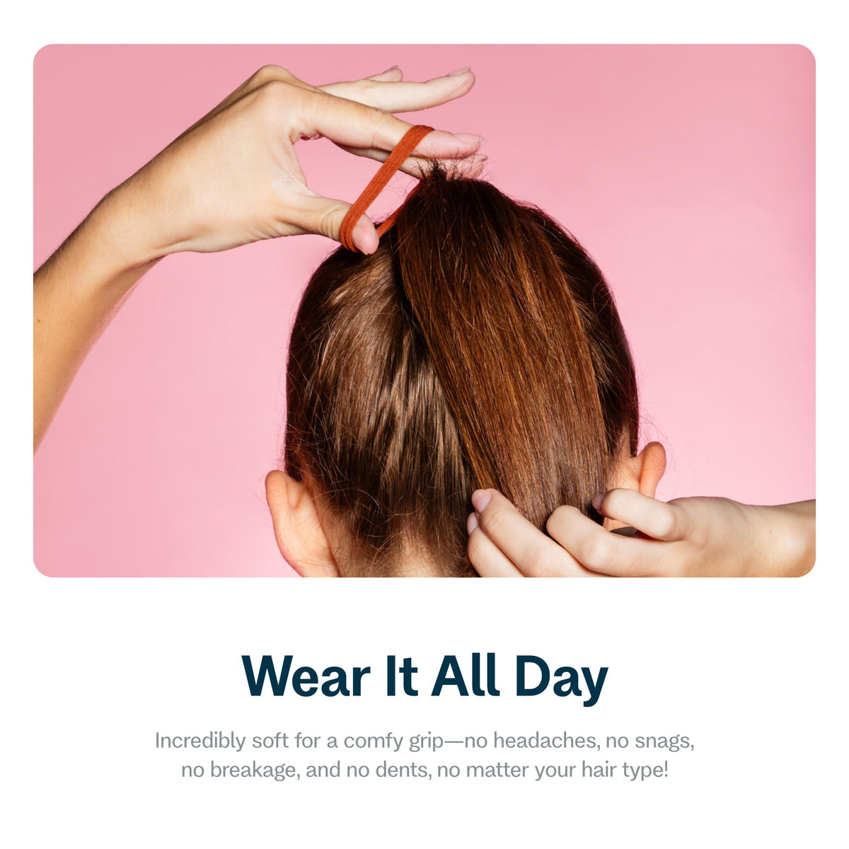 GIMME Fine Hair Elastic Bands in use with a ponytail