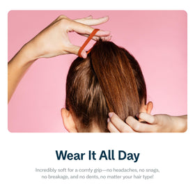 GIMME Fine Hair Elastic Bands in use with a ponytail