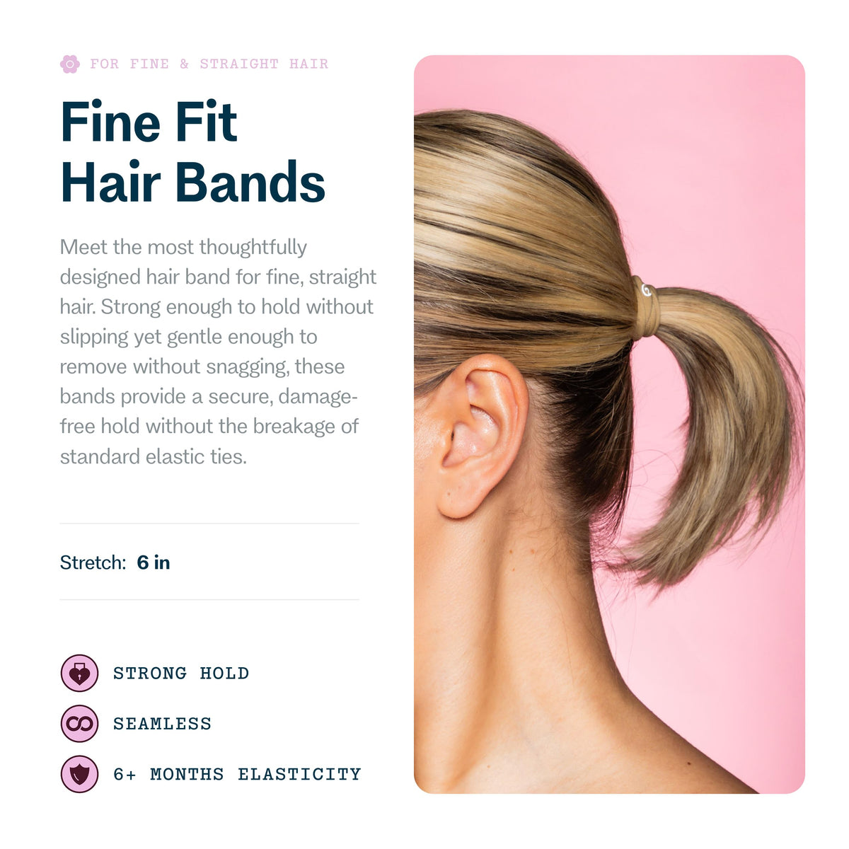 GIMME Fine Hair Elastic Bands packaging with 12 bands