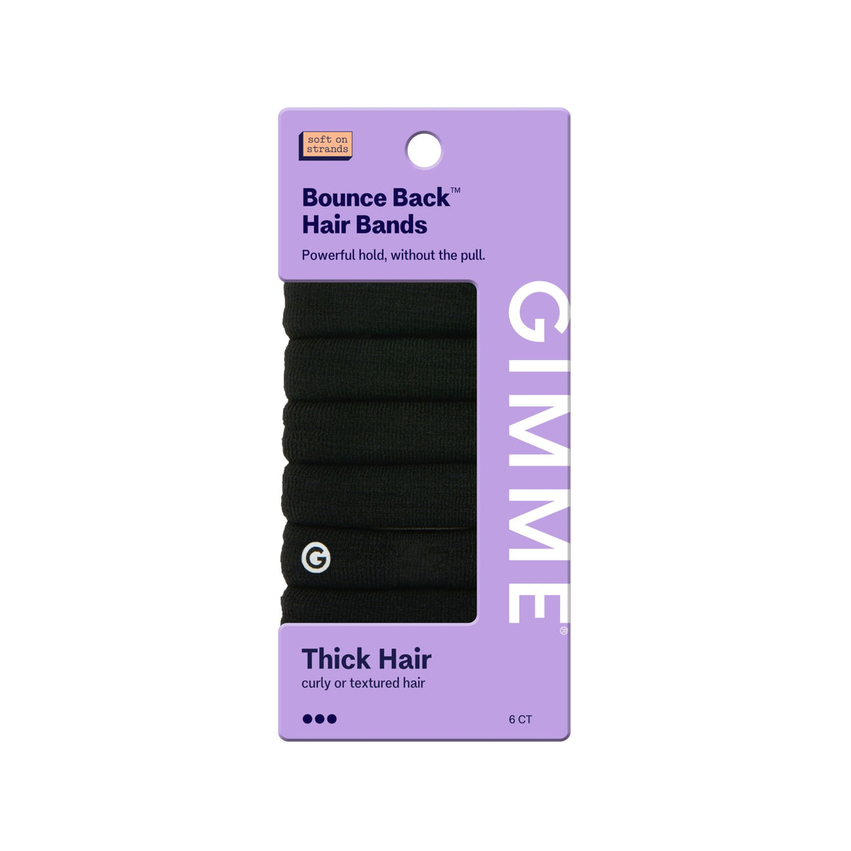 GIMME Thick Hair Extra Stretch Bands black pack front view