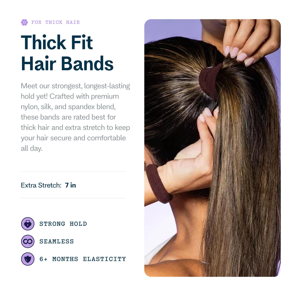 GIMME Thick Hair Extra Stretch Bands dark brown packaging
