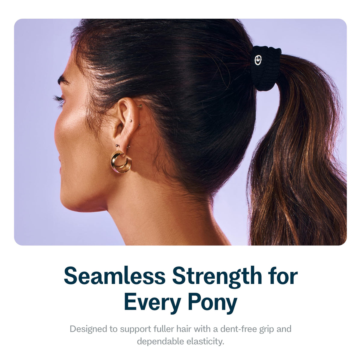 GIMME Thick Hair Extra Stretch Bands in use with sleek hairstyle