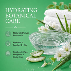Ginger Lily Farms Aloe Vera Body Wash in a shower setting